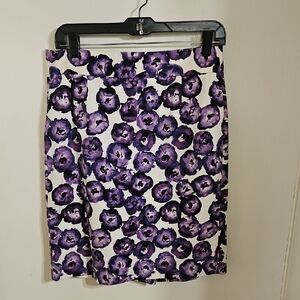 J. Crew Factory Purple Floral Pencil Skirt